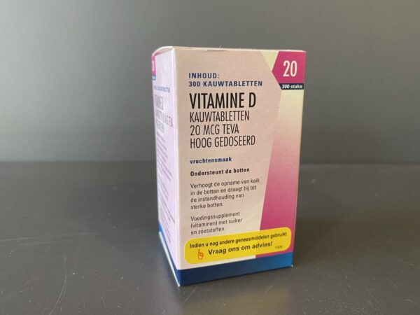Vitamine D 20 mcg 300 stuks TEVA