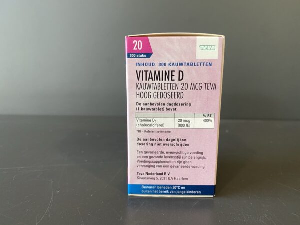 Vitamine D 20 mcg 300 stuks TEVA